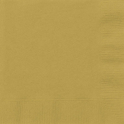 Gold Beverage Napkins 25.4x25.4cm 20pk