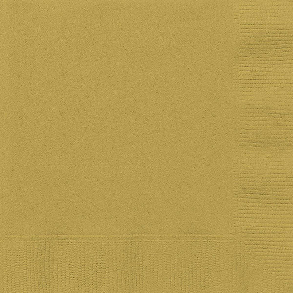 Gold Lunch Napkins 33x33cm 20pk