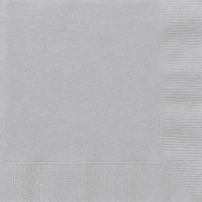 Silver Lunch Napkins 33x33cm 20pk