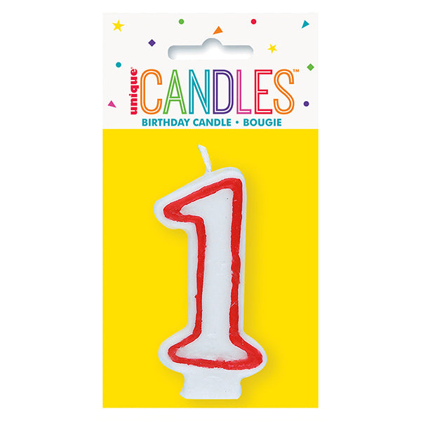 Red No. 1 Numeral Candle