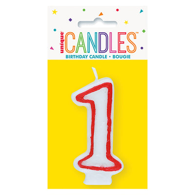 Red No. 1 Numeral Candle