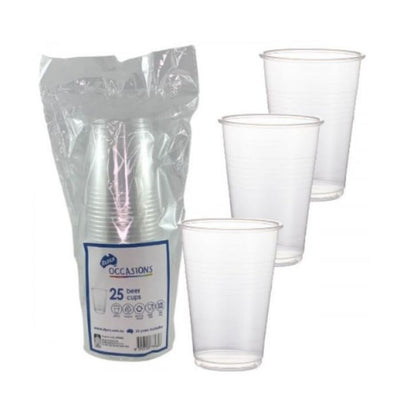 20pk Plastic Beer Cups 285ml