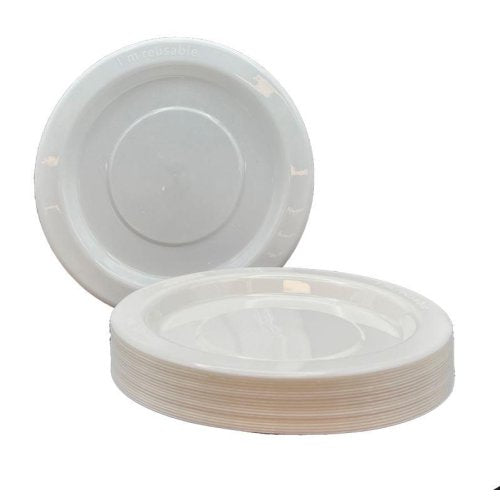 White Plastic Lunch Plates 180mm 20pk