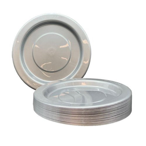 Silver Plastic Lunch Plates 180mm 20pk