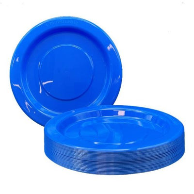 Royal Blue Plastic Lunch Plates 180mm 20pk