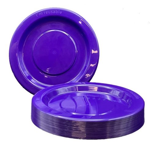 Purple Plastic Lunch Plates 180mm 20pk