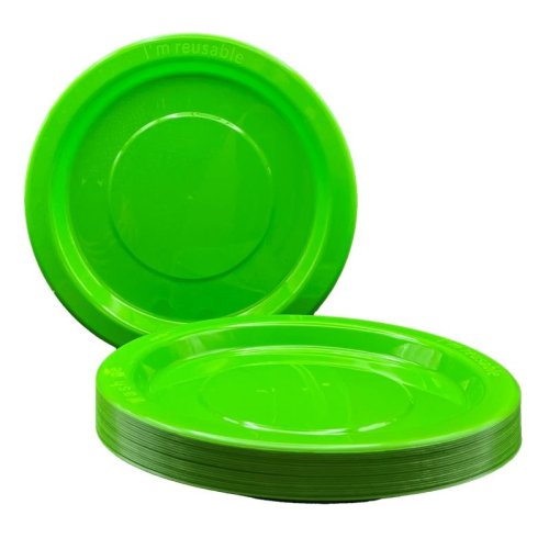 Lime Plastic Dinner Plates 230mm 20pk