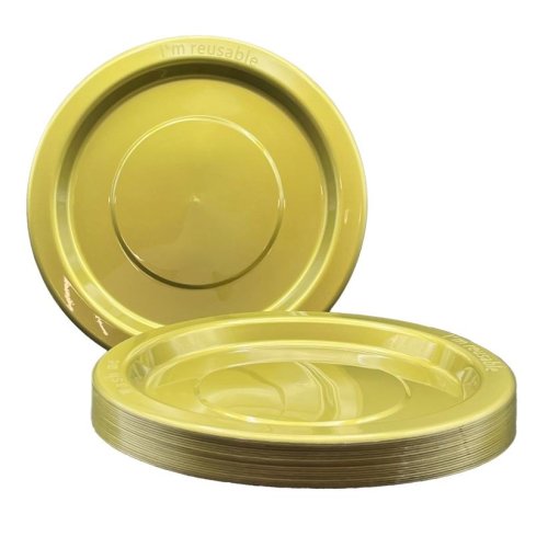 Gold Plastic Dinner Plates 230mm 20pk