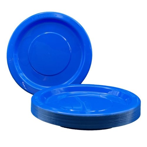 Royal Blue Plastic Dinner Plates 230mm 20pk