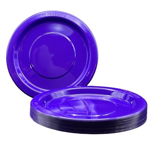 Purple Plastic Dinner Plates 230mm 20pk