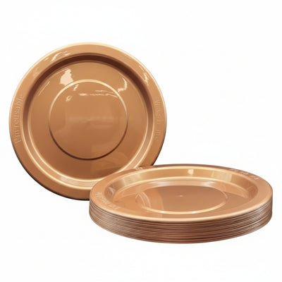 Rose Gold Plastic Dinner Plates 230mm 20pk