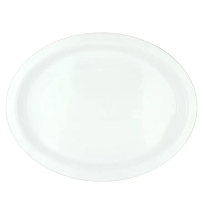 20pk White Plastic Reusable Oval Plates 315x245mm