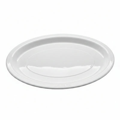 20pk White Plastic Reusable Oval Plates 315x245mm
