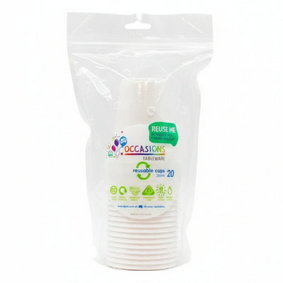 White Plastic Cups 285ml 20pk