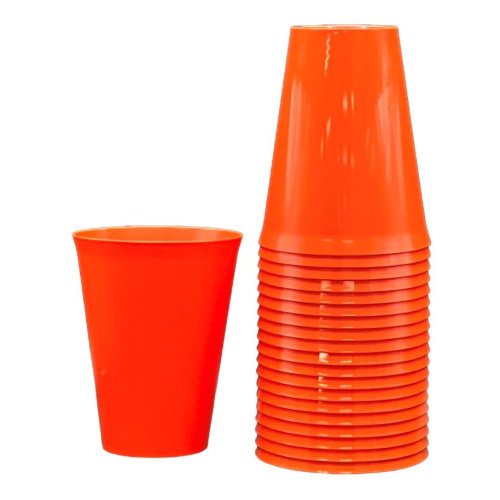 Orange Plastic Cups 285ml 20pk