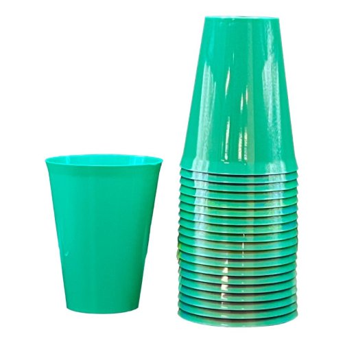 Green Plastic Cups 285ml 20pk
