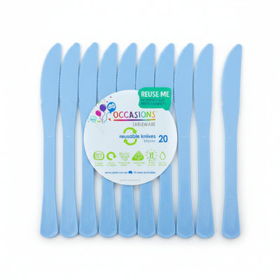 Light Blue Plastic Knives 20pk