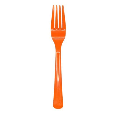 Orange Plastic Forks 20pk