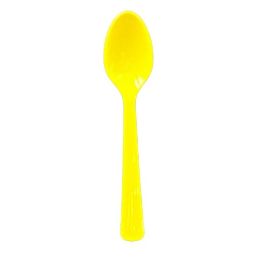 Yellow Plastic Spoons 20pk