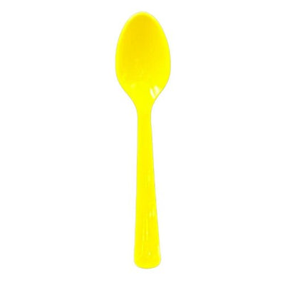 Yellow Plastic Spoons 20pk