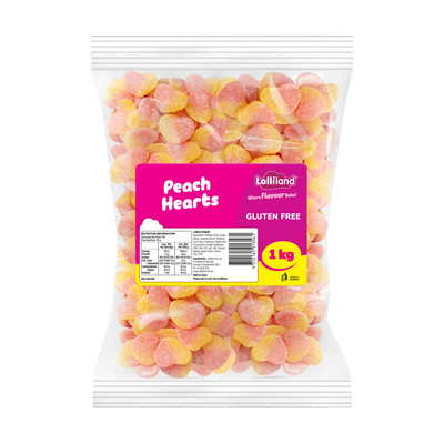 Peach Sour Hearts 1kg