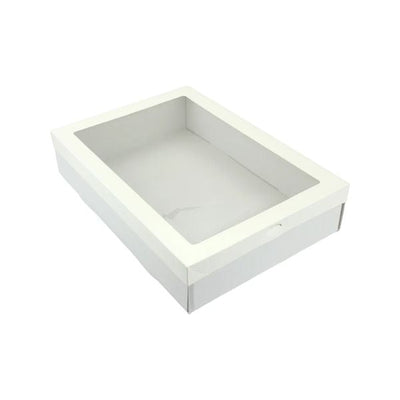 3pk Small White Grazing Box with Window Lid (255x155x80mm)