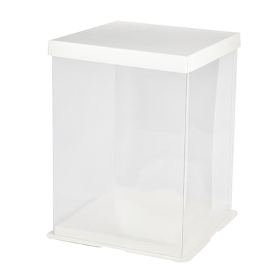BULK 40pk Clear Tall 8in Acrylic Cake Box (8x8x12in)