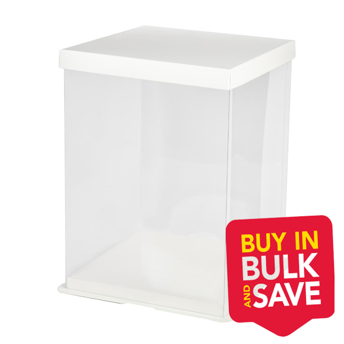 BULK 24pk Clear Tall 10in Acrylic Cake Box (10x10x12in)