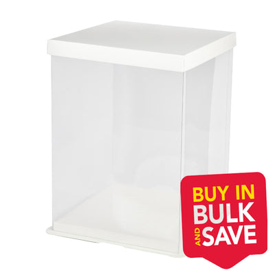 BULK 12pk Clear Tall 12in Acrylic Cake Box (12x12x13in)