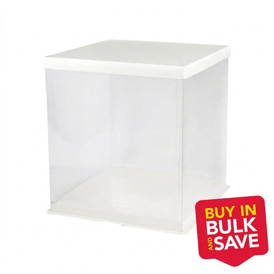 BULK 24pk Clear 8in Acrylic Cake Box (8x8x6in)