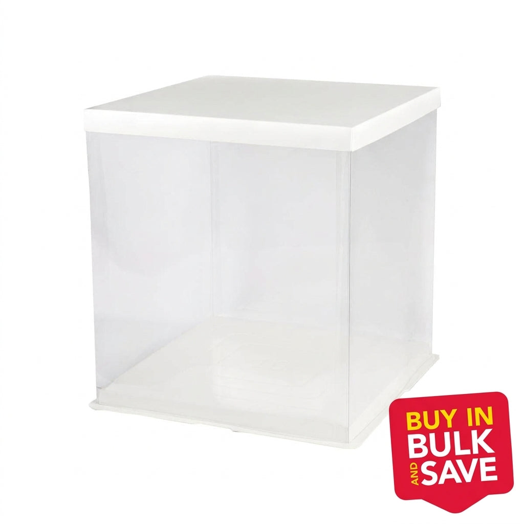 BULK 24pk Clear 10in Acrylic Cake Box (10x10x6in)