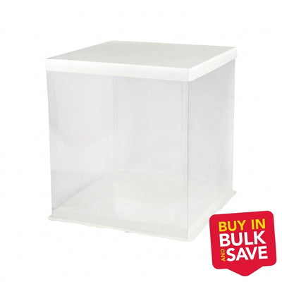 BULK 24pk Clear 10in Acrylic Cake Box (10x10x6in)
