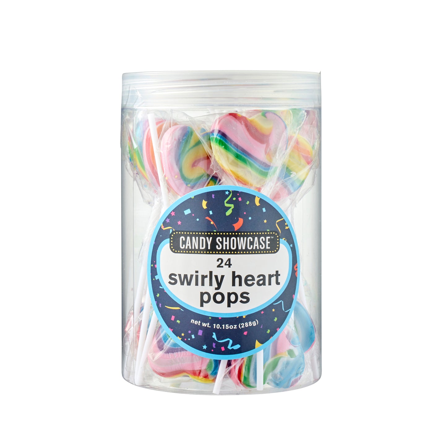 Rainbow Swirl Heart Pop 24pk 288g