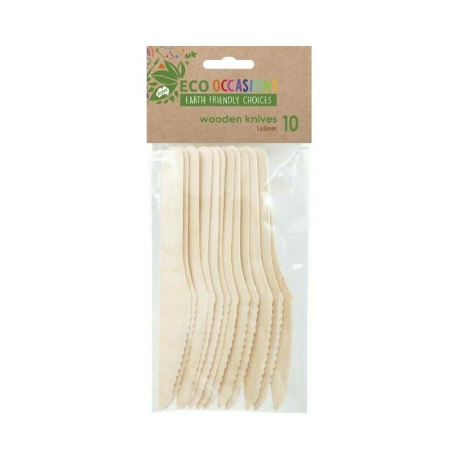 10pk Wooden Knives 165mm