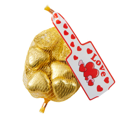 Gold Milk Chocolate Hearts 63g (approximately 10-11 pieces)