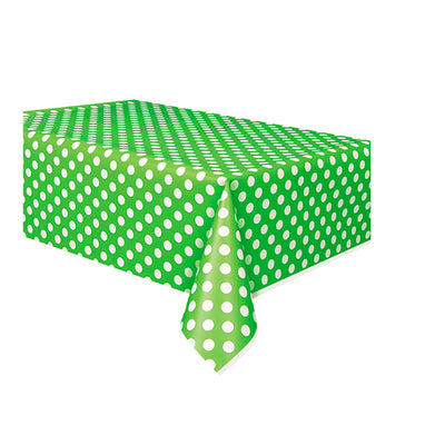 Dots Lime Green Plastic Tablecover 137x274cm