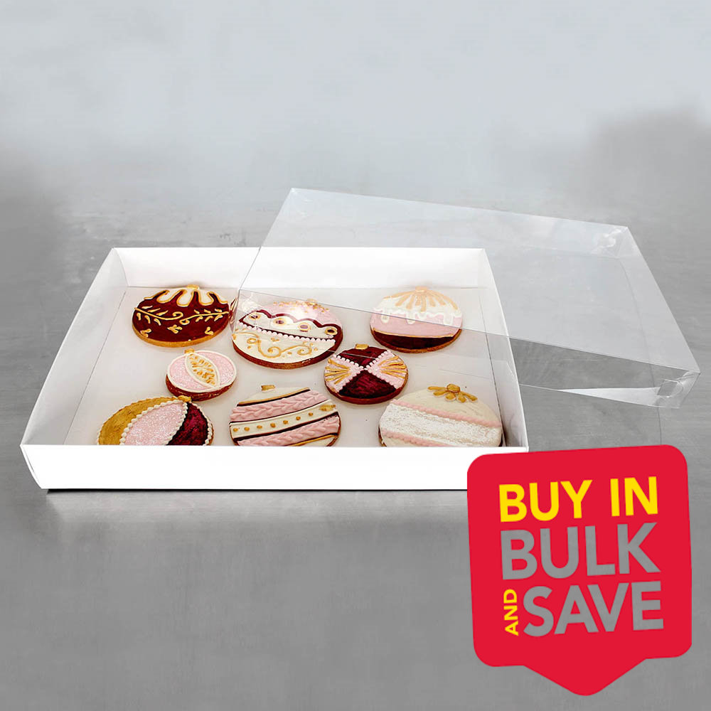 BULK 50pk Biscuit Box with Clear Lid 12.5x10x2in