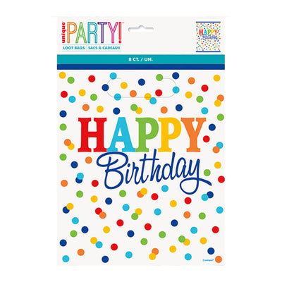 Rainbow Dots Loot Bags 8pk