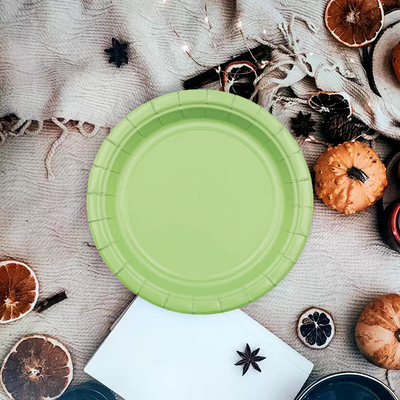 12pk 7 Light Green Paper Plate