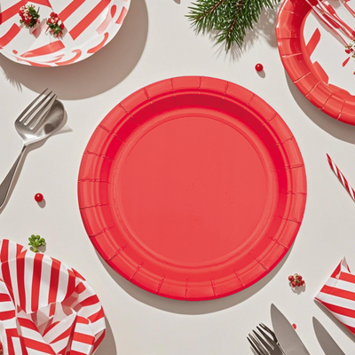 12pk 7 Red Paper Plate