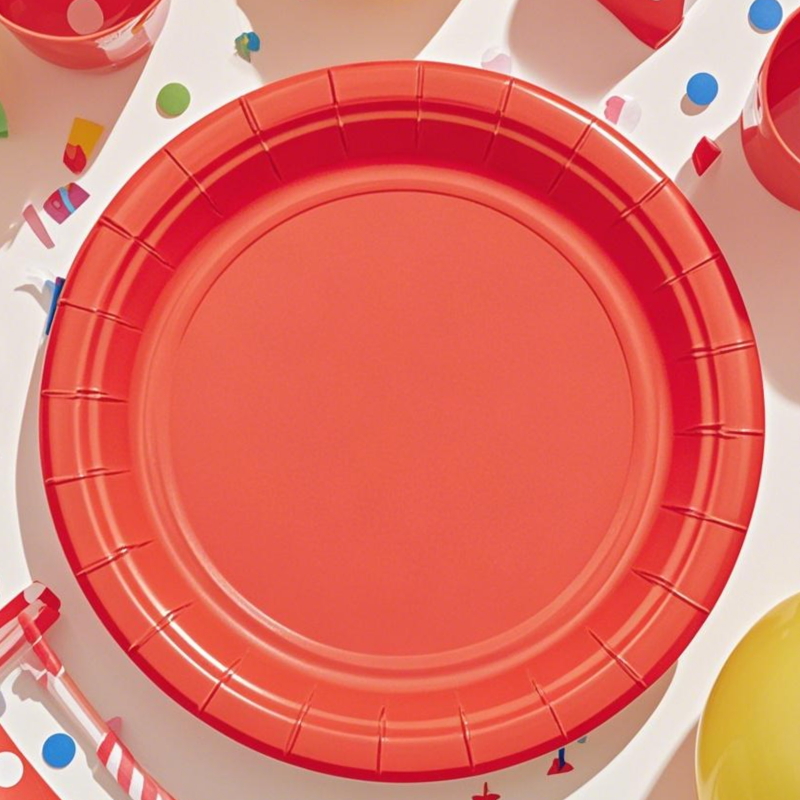 12pk 9 Red Paper Plate