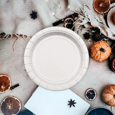 12pk 7 White Paper Plate