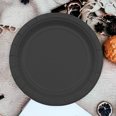 12pk 9 Black Paper Plate