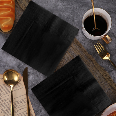 30pk Black Napkins 33x33cm