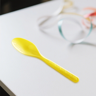 18pk Yellow Reusable Plastic Spoon