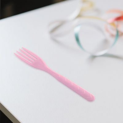 18pk Baby Pink Reusable Plastic Fork