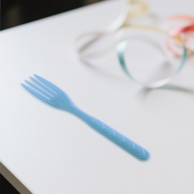 18pk Baby Blue Reusable Plastic Fork