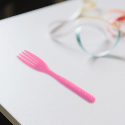 18pk Hot Pink Reusable Plastic Fork