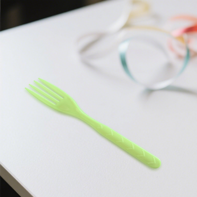 18pk Light Green Reusable Plastic Fork