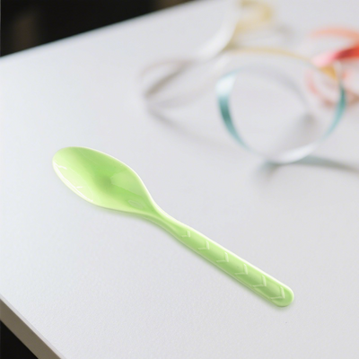 18pk Light Green Reusable Plastic Spoon